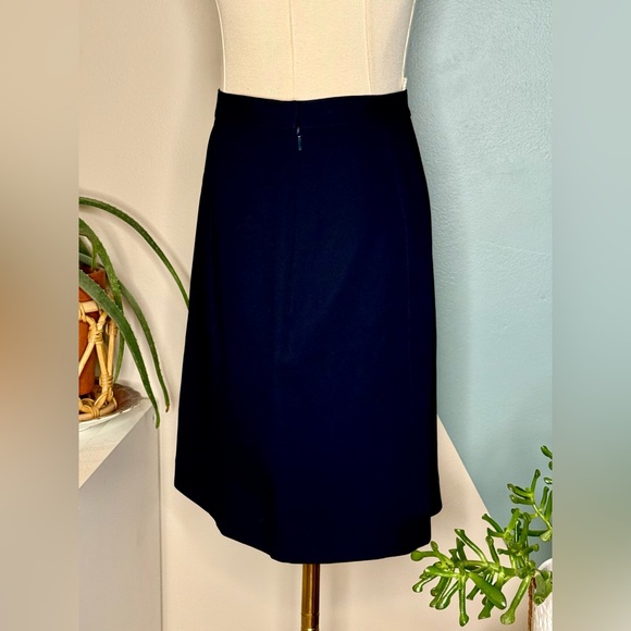Caché Navy Blue Lined Pencil Skirt Size 4 | Classic Work Office Career Style - Picture 3 of 10
